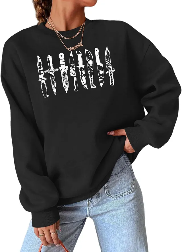 Women's Fashion Individual Casual Sweater Black - Shop at LoveMi