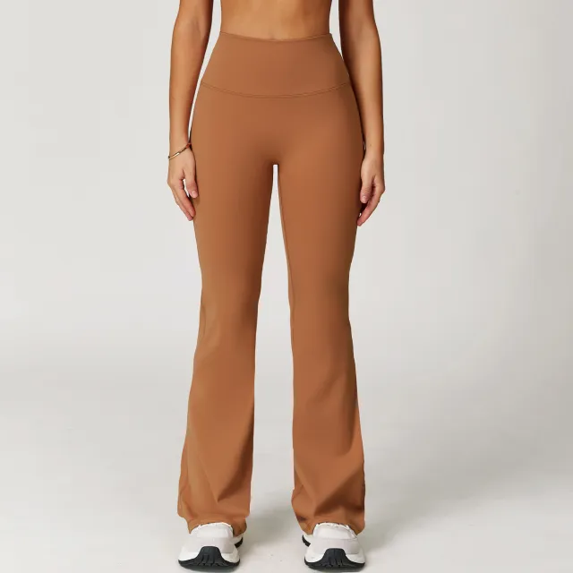 Nude Feel Casual Flared Pants Wide Leg Slimming Women Orange - Shop at LoveMi