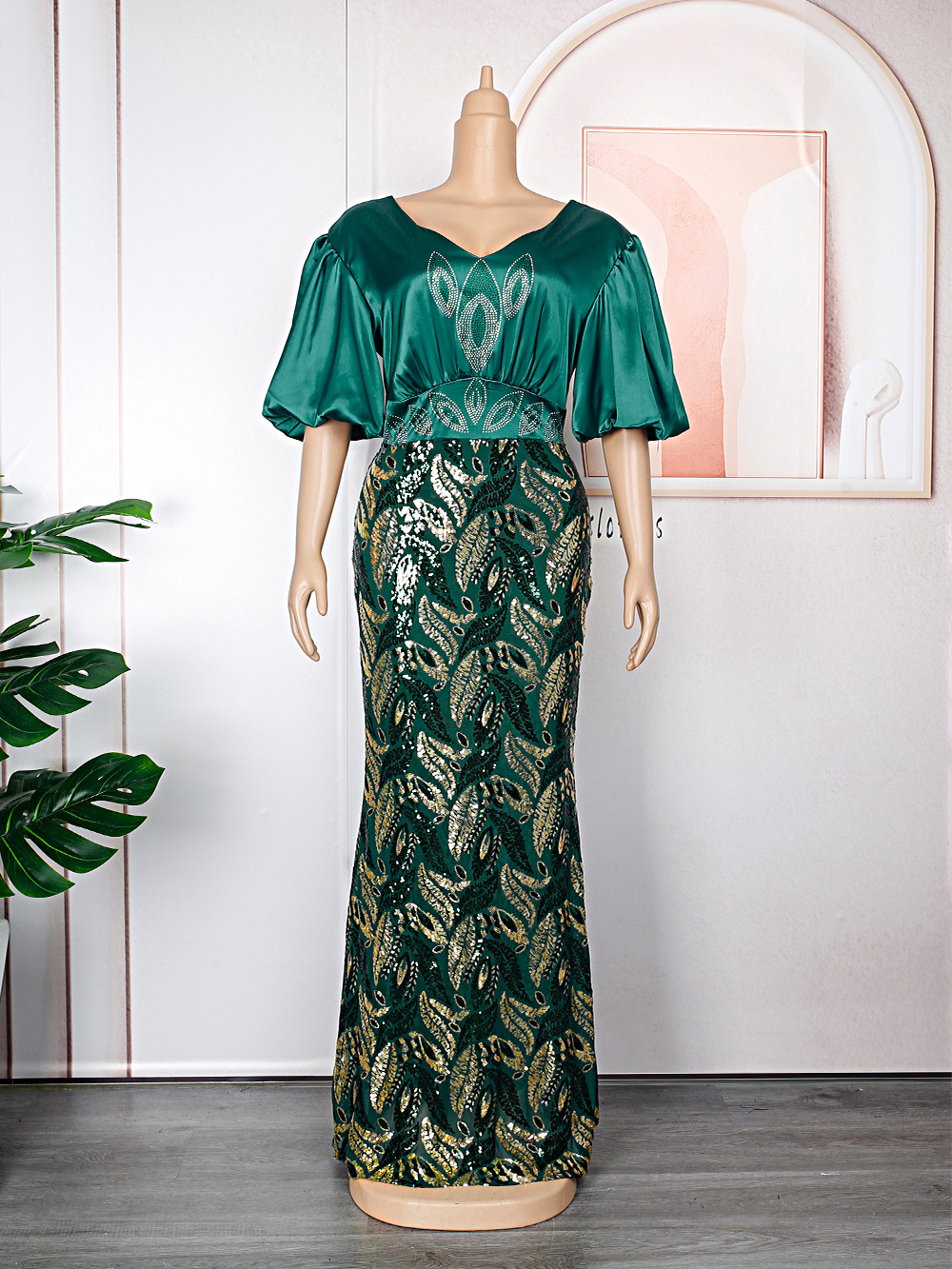 Sequin Chiffon Maxi Dress, picture 6 of 10