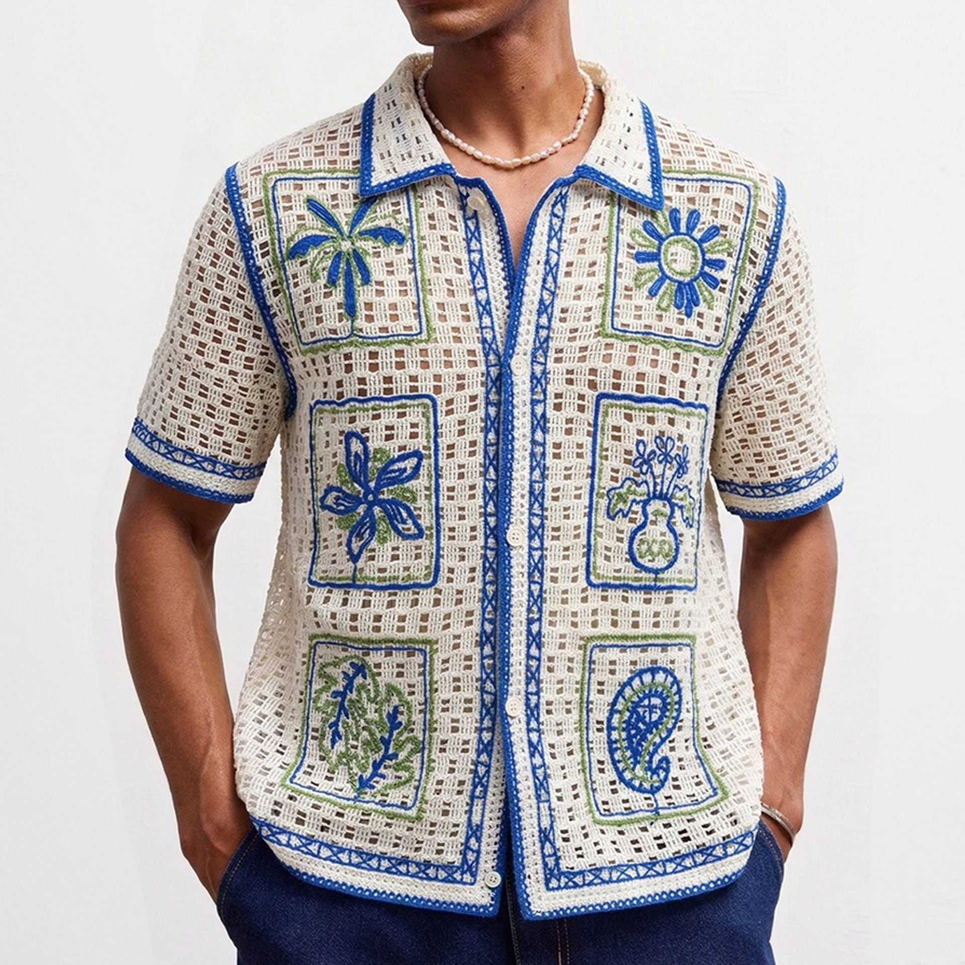 Summer Short-sleeve Water-soluble Lace Cardigan