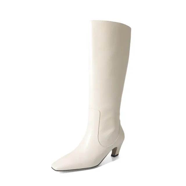Below The Knee Tall Knight Boots Beige - Shop at LoveMi
