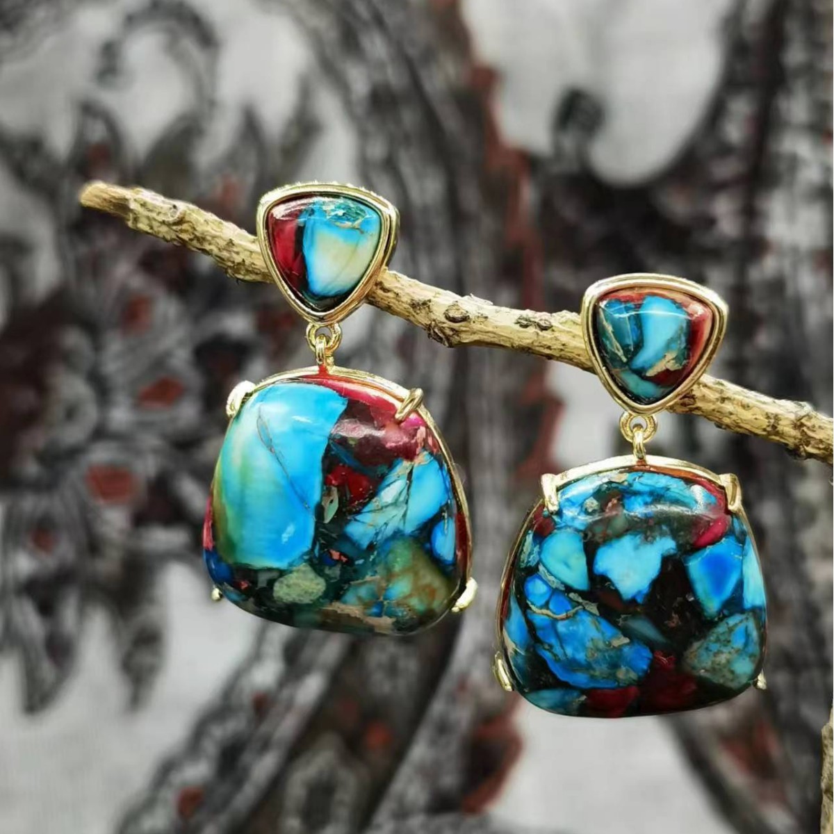 Fashionable Jelly-Color Long Geometric Earrings For Women