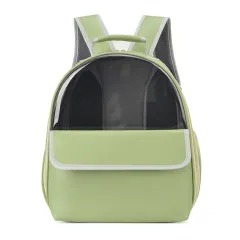 Breathable Outdoor Cat Bag Visual Transparent Backpack - Green - View 1