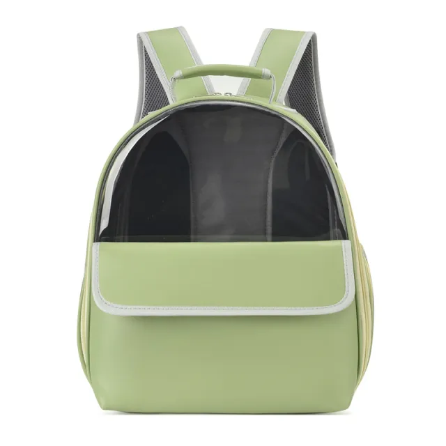 Breathable Outdoor Cat Bag Visual Transparent Backpack Green - Shop at LoveMi