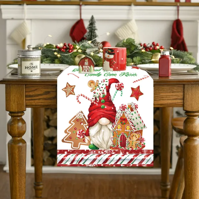 Christmas Decorations 178cm Forest Man Linen Table Runner Gingerbread Man - Shop at LoveMi