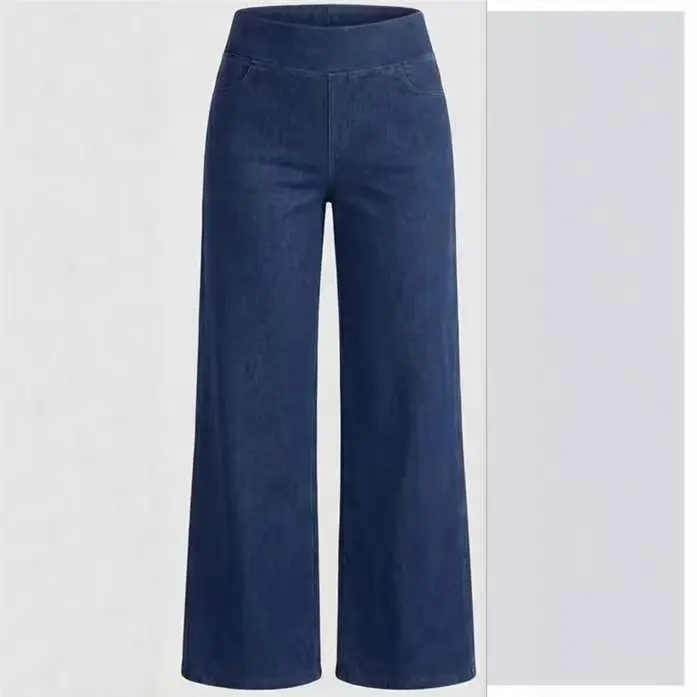 Plus-size Loose-fit Wide-leg High-waist Slimming Jeans