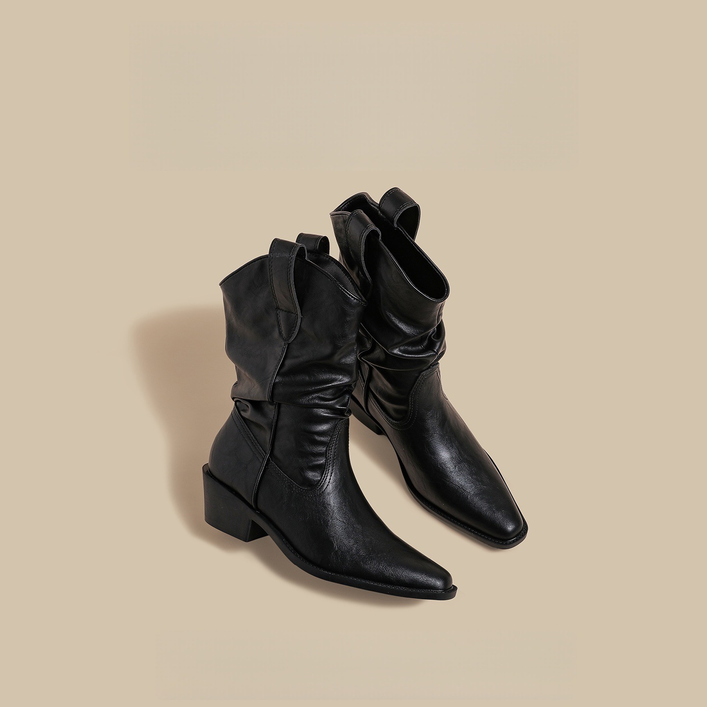 Retro Autumnwinter New Arrival Black Mid-calf Boots