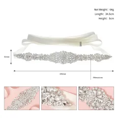 European And American Dress Waist Decorations High-end Luxury Handmade Rhinestone Waist Chain - Silver Wsj188 - View 1