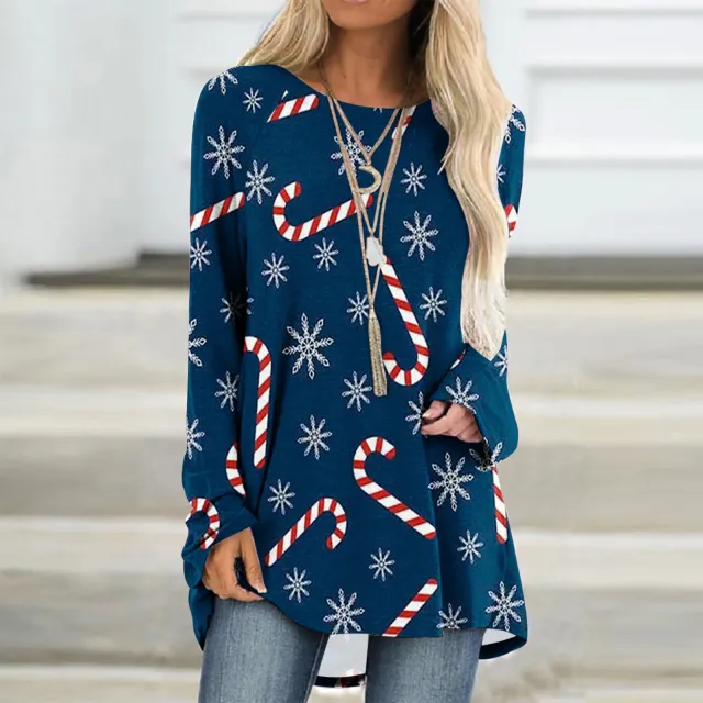 Women's Fashion Casual 3d Printing Round Neck Long Sleeve Top Rq238118 3Xl - Shop at LoveMi