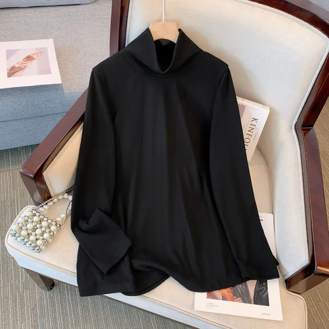 Women's Clothes Long Sleeve T shirt Turtleneck Top Black - Shop at LoveMi