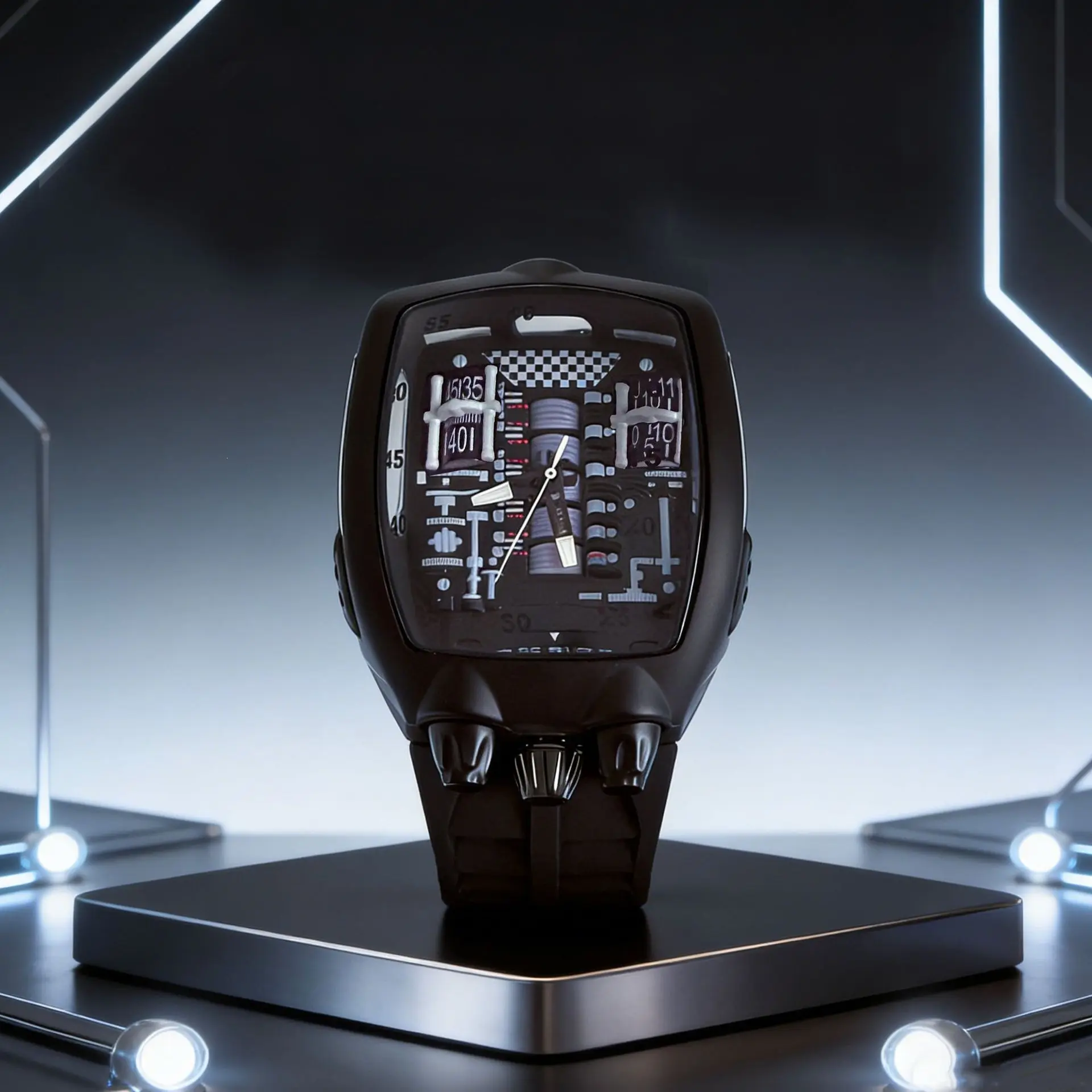 Engine Movement Mens Watch Brand Quartz Fashionable