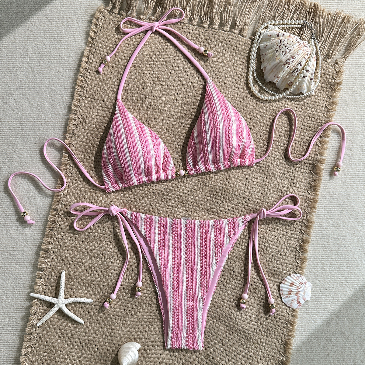 New Solid-color Knitted Womens Bikini Fashionable