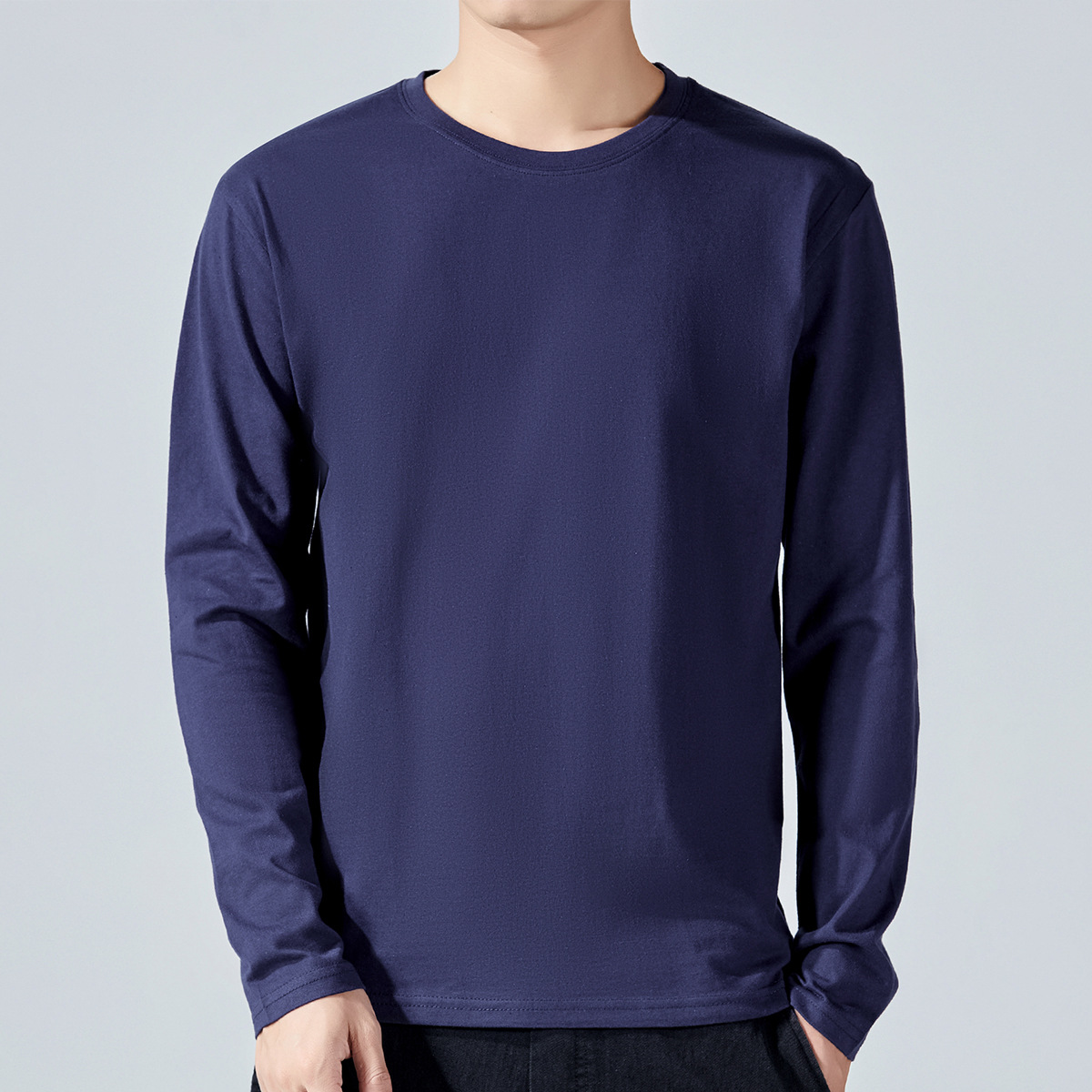 Mens Long sleeve Solid colorCotton T-shirt