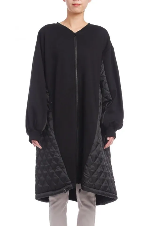 Slimming Slim Fit Versatile Loose Thin Cotton Long Coat Black - Shop at LoveMi