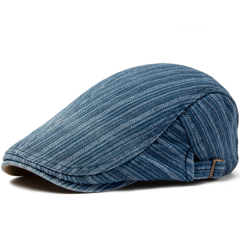 Denim Washed Men's Cotton Sunshade Retro British Stitching Beret