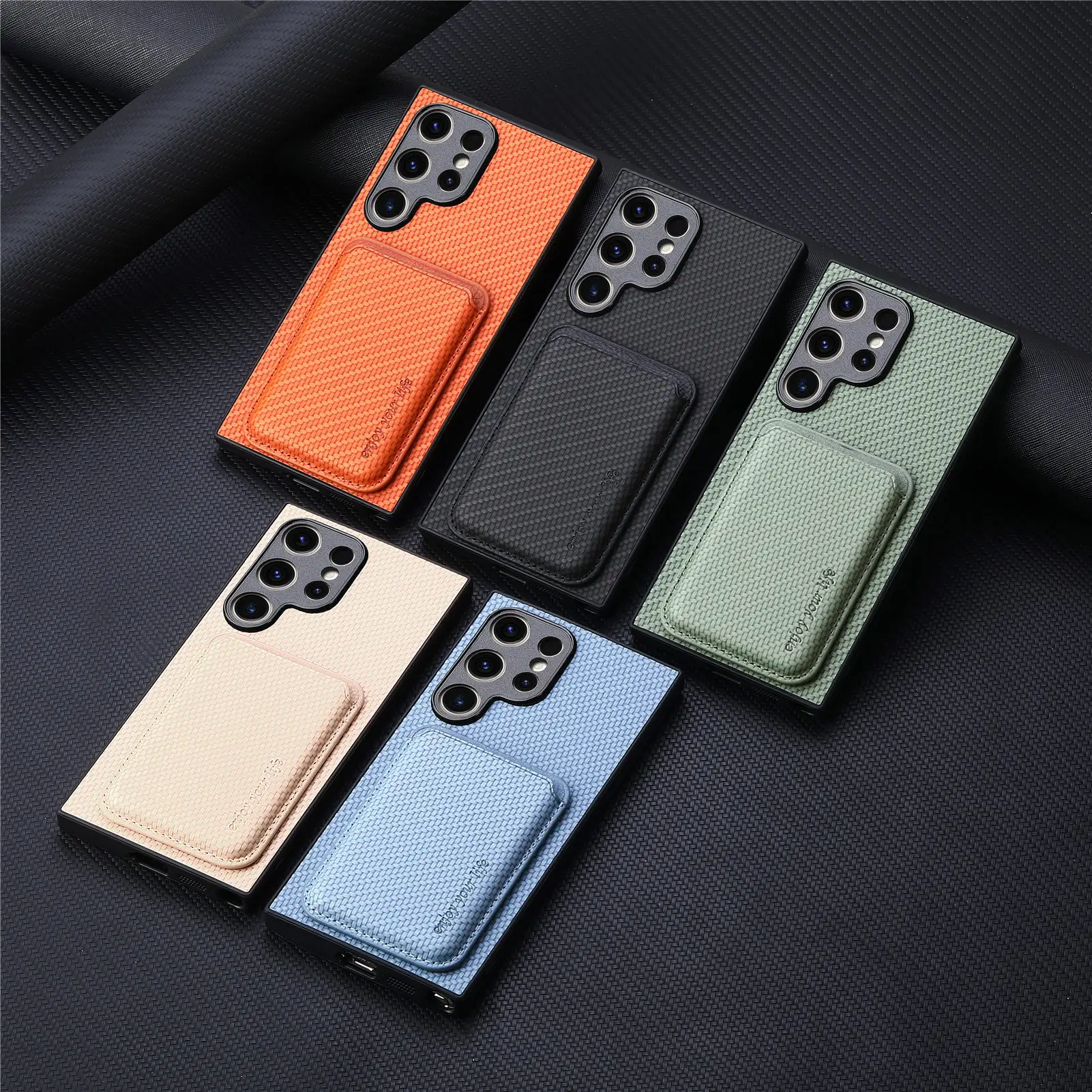 Protective Cover Magnetic Card Holder Leather-attached Case