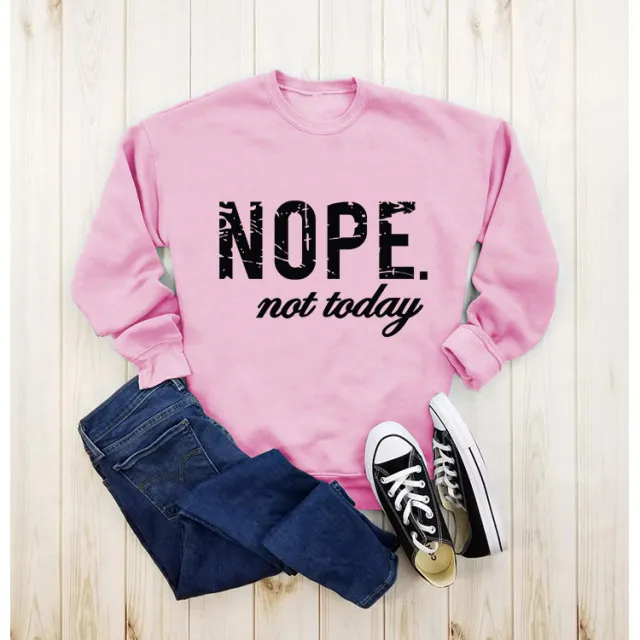 Women's Printed Round Neck Pullover Fashion Sweater Pink - Shop at LoveMi