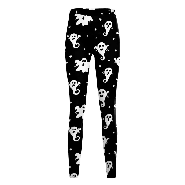 Women's Fashion Casual Halloween Pumpkin Print High Waist Yoga Slim Fit Fitness Pants Yjkxps161 L - Shop at LoveMi