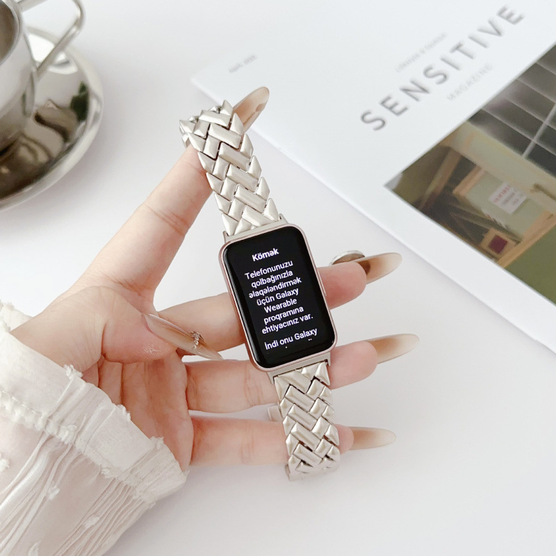 V-shaped Diamond-encrusted Metal Watch Band For Fit 3 2