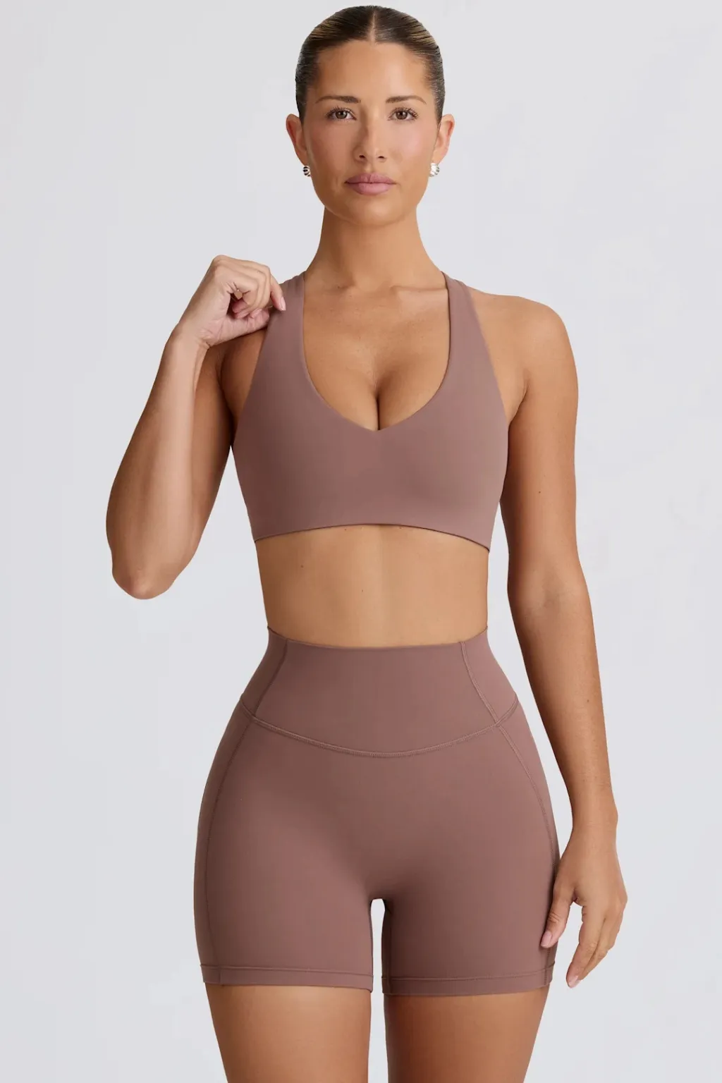 Peach Hip High Waist Running Training Shorts Hip Lifting Nude Feel - Nude