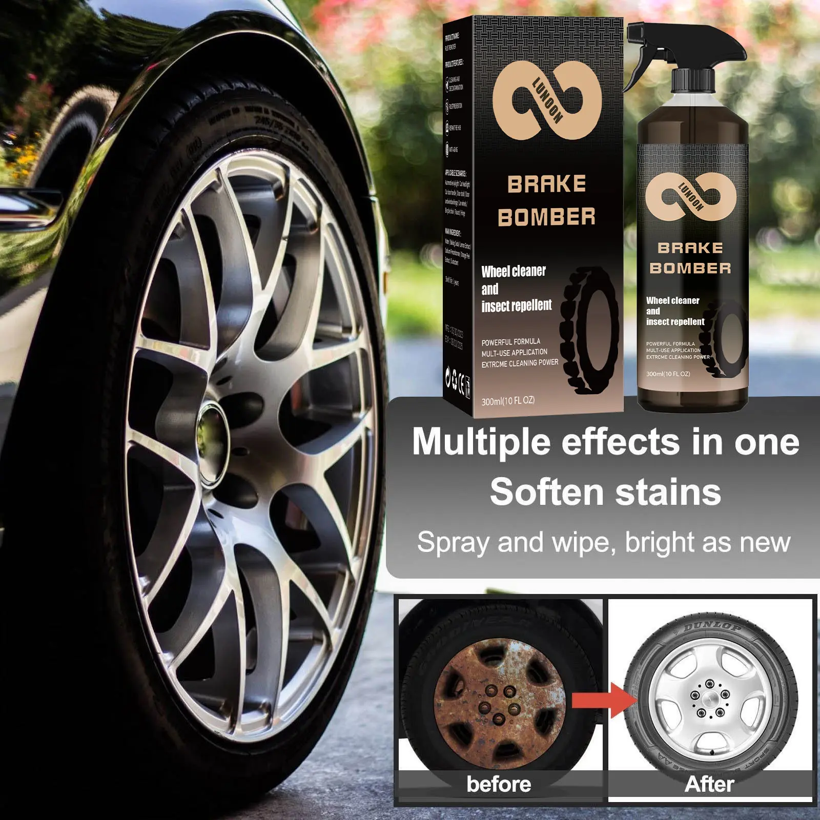 Car Tire Powerful Non-acid Wheel Cleaner Spray
