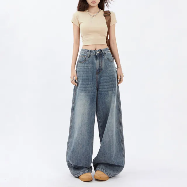 Women's Special High Waist All matching Straight Trousers Khaki Top - Shop at LoveMi