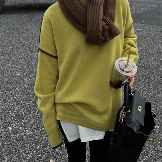 Autumn And Winter Korean Style Sweater Women's Artistic Retro Green - Shop at LoveMi