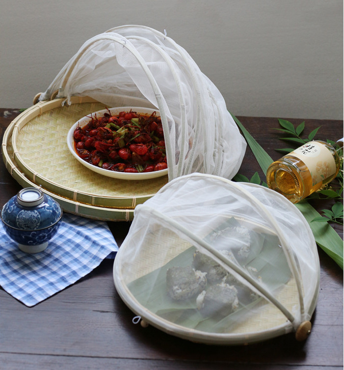 Household Steamed Bread Round Winnowing Fan Bamboo Basket Cover