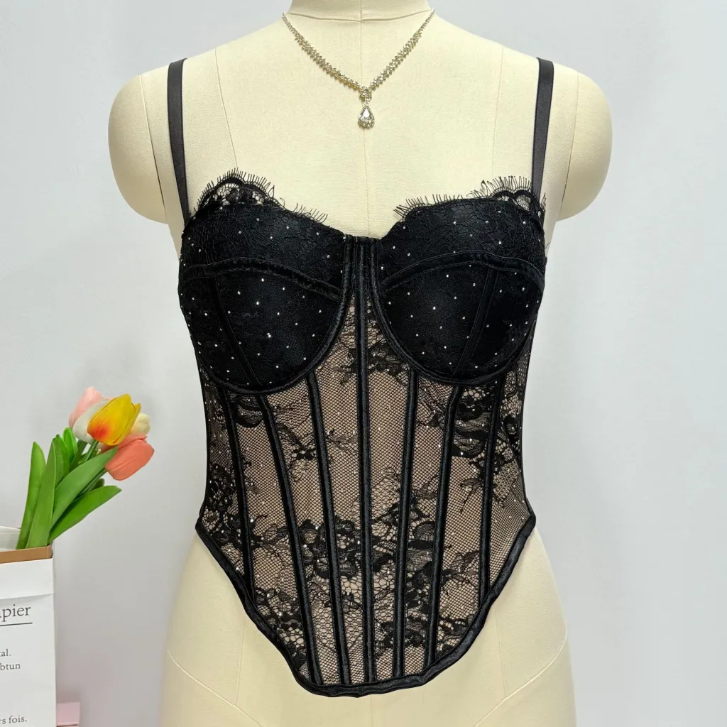 Women's Solid Color Minimalism Shaping And Lifting Corset - Black