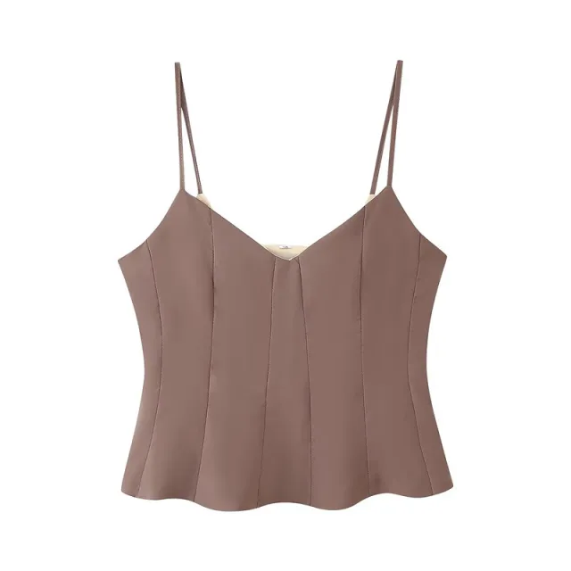 Sling Solid Color Top High Waist Casual Straight Trousers Suit Top - Shop at LoveMi