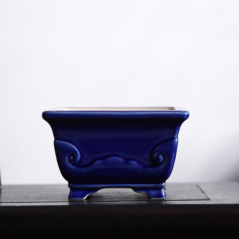 Dark Blue Gracked Glaze