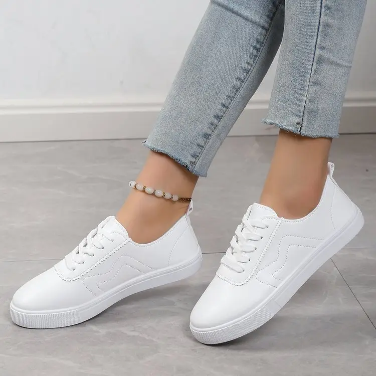 Round Toe Flat Bottom Lace Up Casual