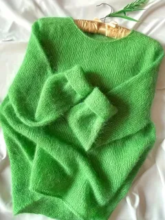 Front Line Ready-made Garments Loose And Lazy Style Knitwear Round Neck Sweater - Green - View 1