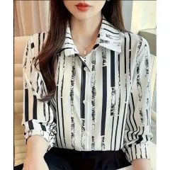 Fashion Casual Shirt Digital Printing Lapel Long Sleeve Shirt - Color5-L - View 1