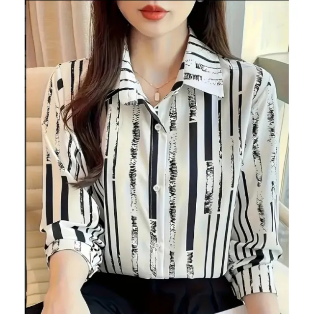Fashion Casual Shirt Digital Printing Lapel Long Sleeve Shirt Color5 - Shop at LoveMi