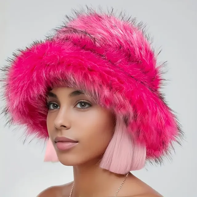 Warm Plush Fisherman Hat, Faux Fur Thickened Raccoon Fur Outdoor Red - Shop at LoveMi