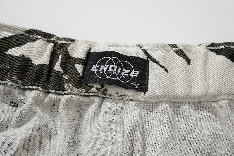 Loose American Retro Camouflage Workwear Wide Leg Pants - Image 2