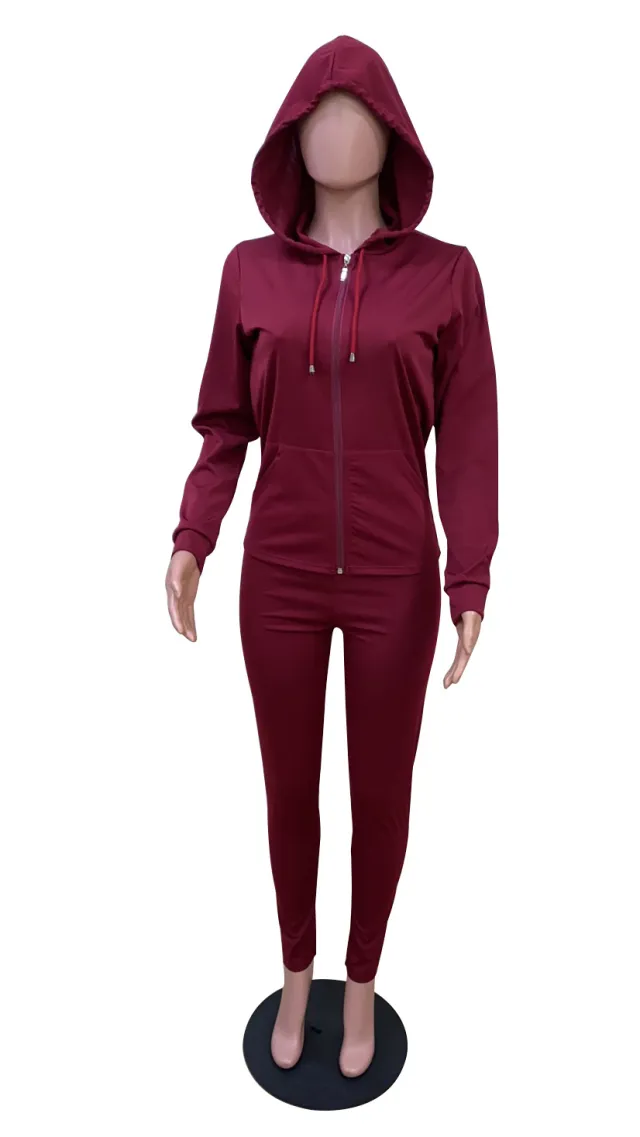 Autumn Leisure European And American Women's Clothing Long sleeved Women's Suit Wine - Shop at LoveMi