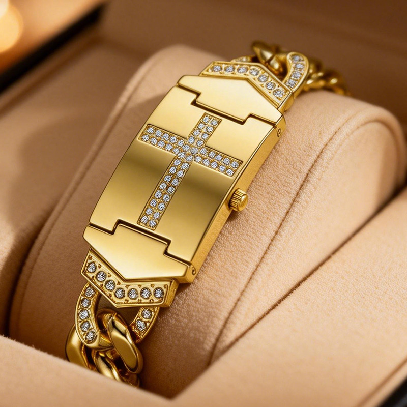 Cross-border Flip-top Cross Watch With Ladies Bracelet 2