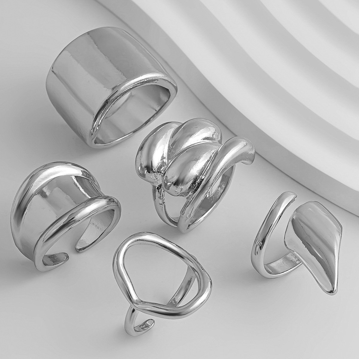 Ins Cold Wind Irregular Geometric Open Ring