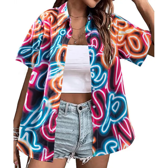Fashion Personality Women's Floral 3D Printed Shirt Floral - Shop at LoveMi