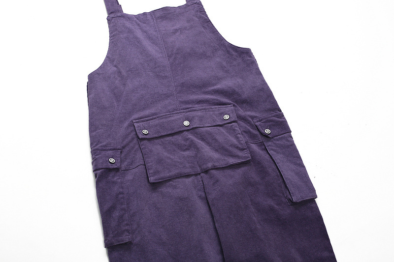 Title 10, Siamese Overalls Mens Washed Corduroy Loose Fit