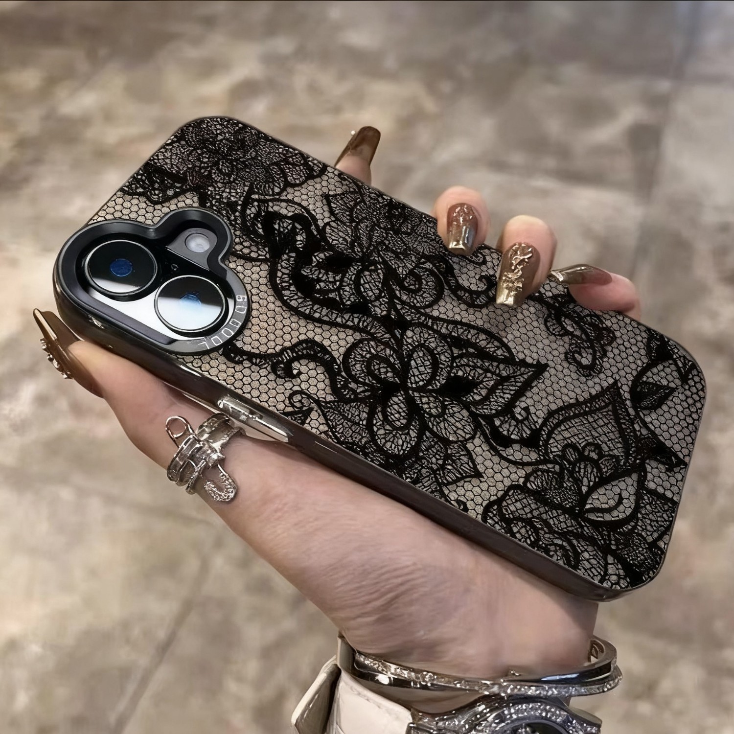 Anti-fingerprint Lace Flower Phone Case