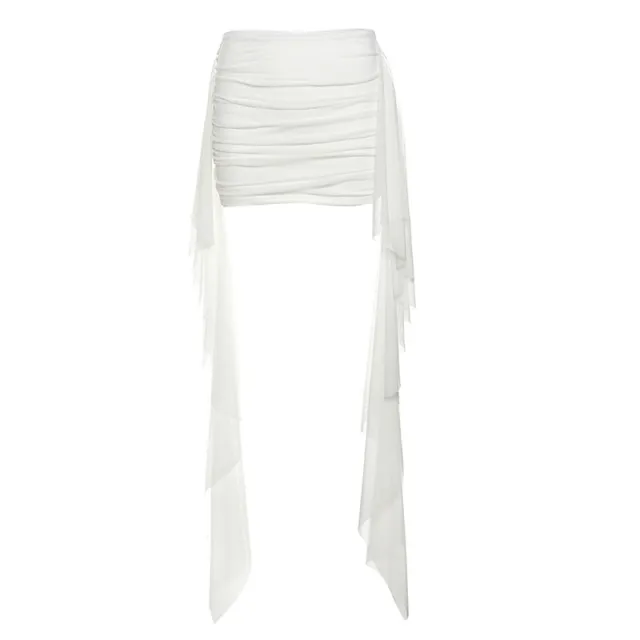 Women's Solid Color Slim Wrap Bustier Vest High Waist Skirt Set Skirt - Shop at LoveMi