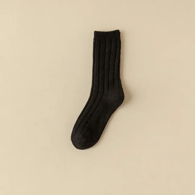 Women's Solid Color Anti Pilling Wool Socks Black - Shop at LoveMi