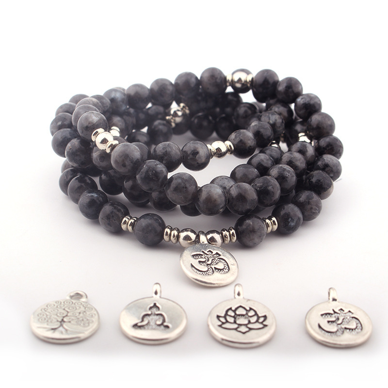 New Natural Pallisandro Classico Bracelet 108 Lotus Pendant Bracelets