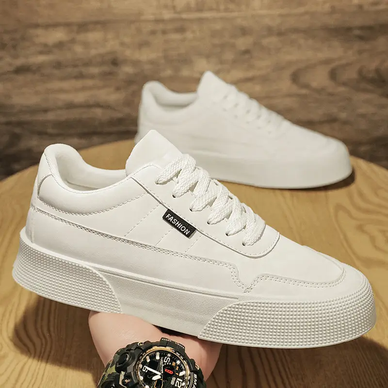 Casual Board Flat Shoes Men Breathable Thick-soled Lace-up Sneakers for Walking