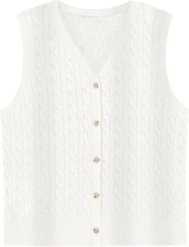 European And American Women's Fashion Sweater Vest Twisted Knitted Short White - Shop at LoveMi