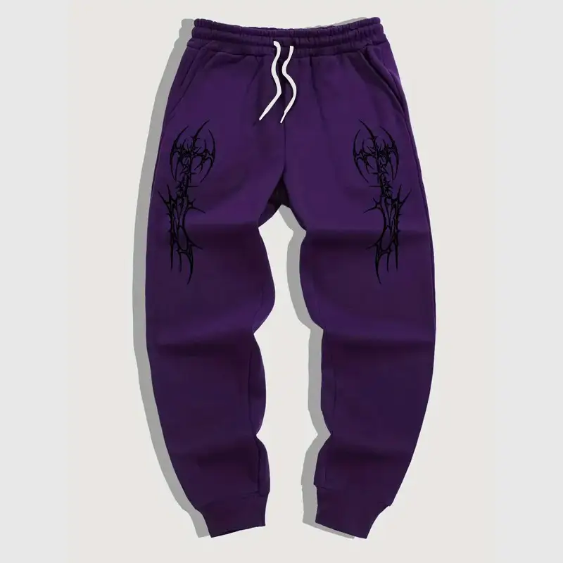New Men's Casual Printing Elastic Waist Track Pants
