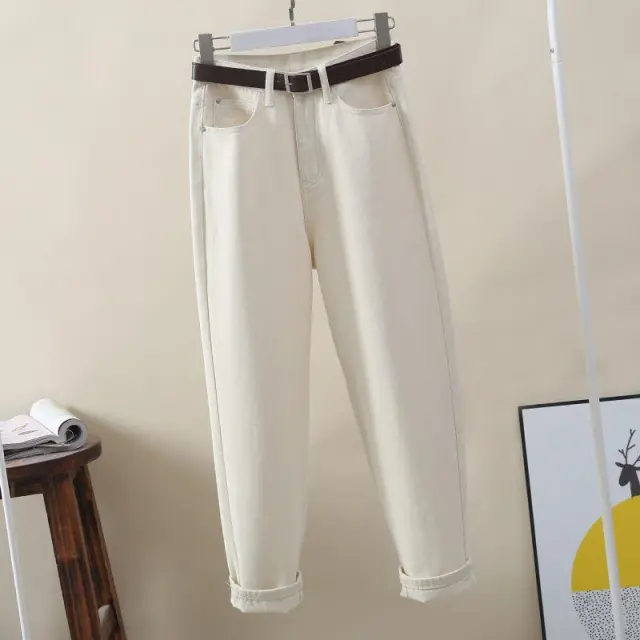 High Waist Harem Jeans Women's Autumn Apricot - Shop at LoveMi